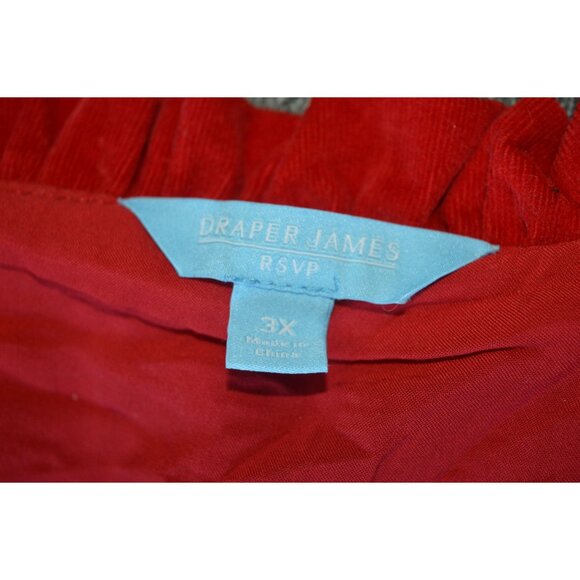 NWT Women's Draper James Short Sleeve Red Corduroy Tiered Tie Dress Size 3X - Picture 4 of 7